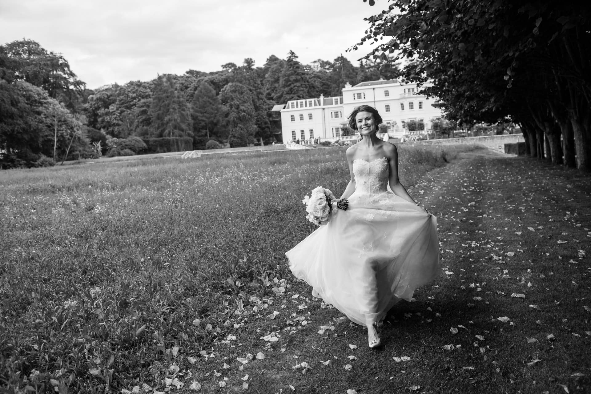 black and white wedding photos at Coworth Park