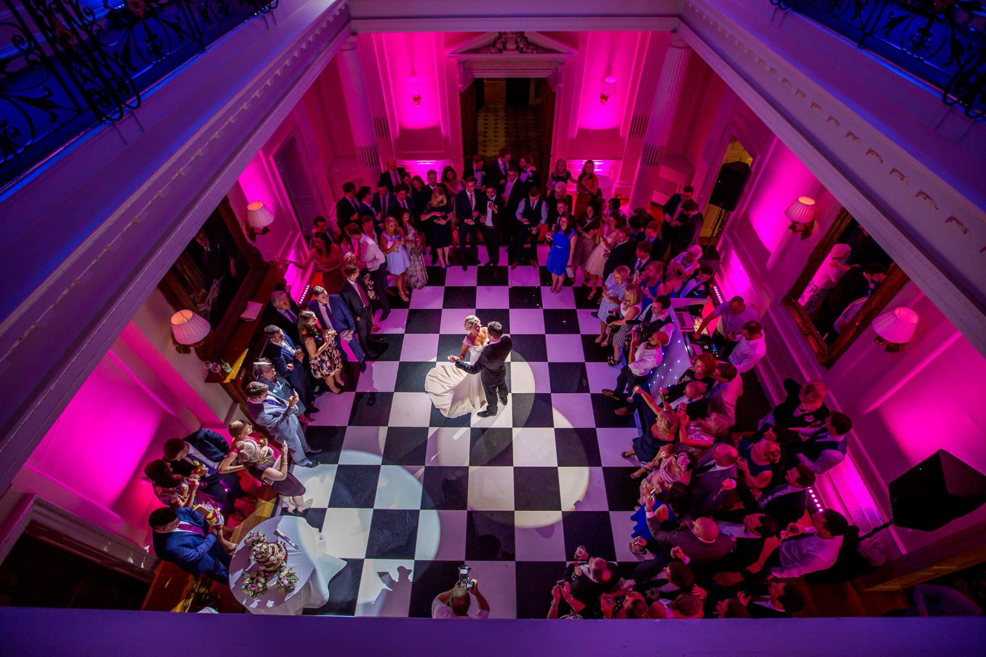 checked dance floor at Hedsor House