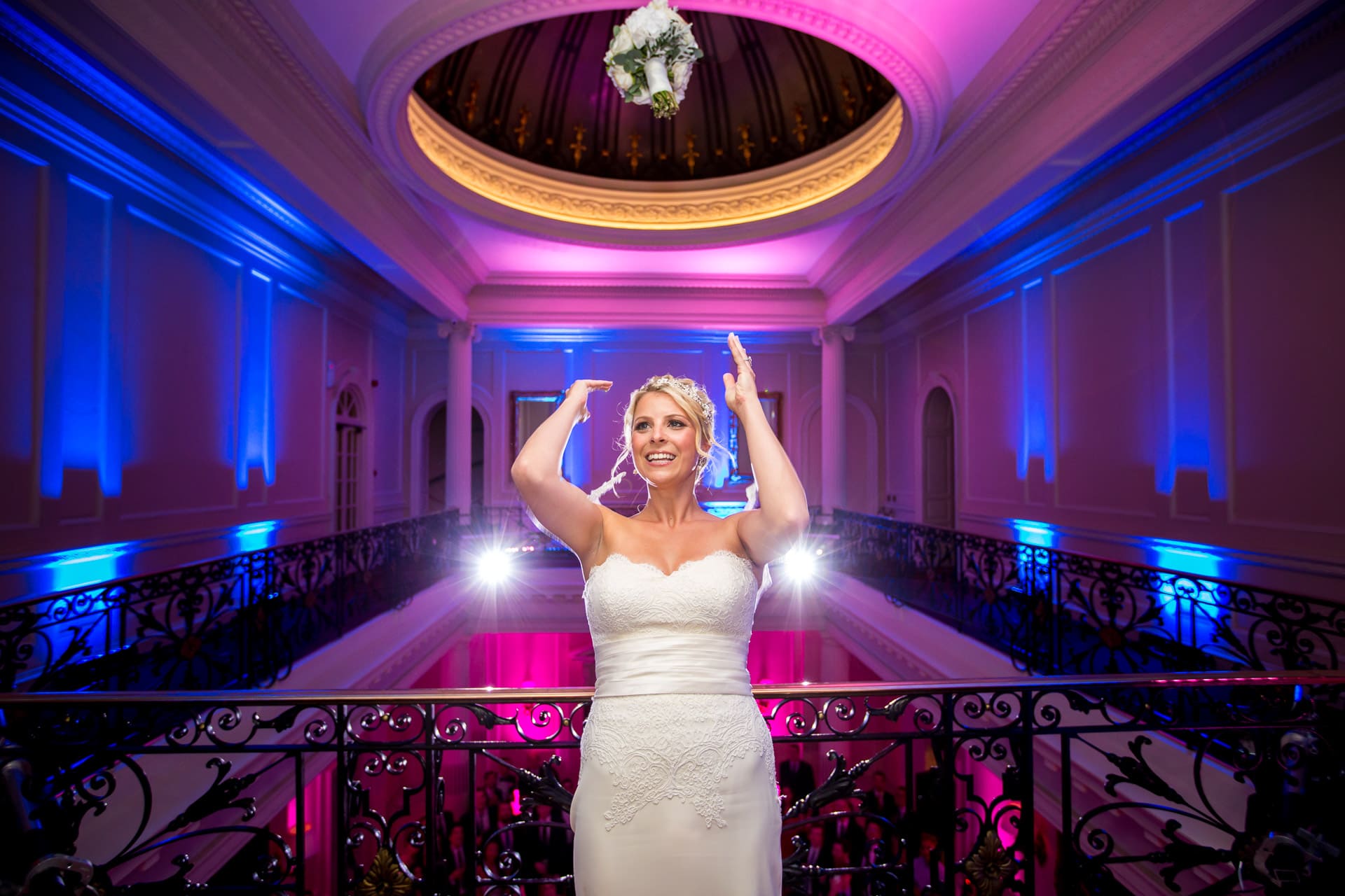 throwing the bouquet at Hedsor House