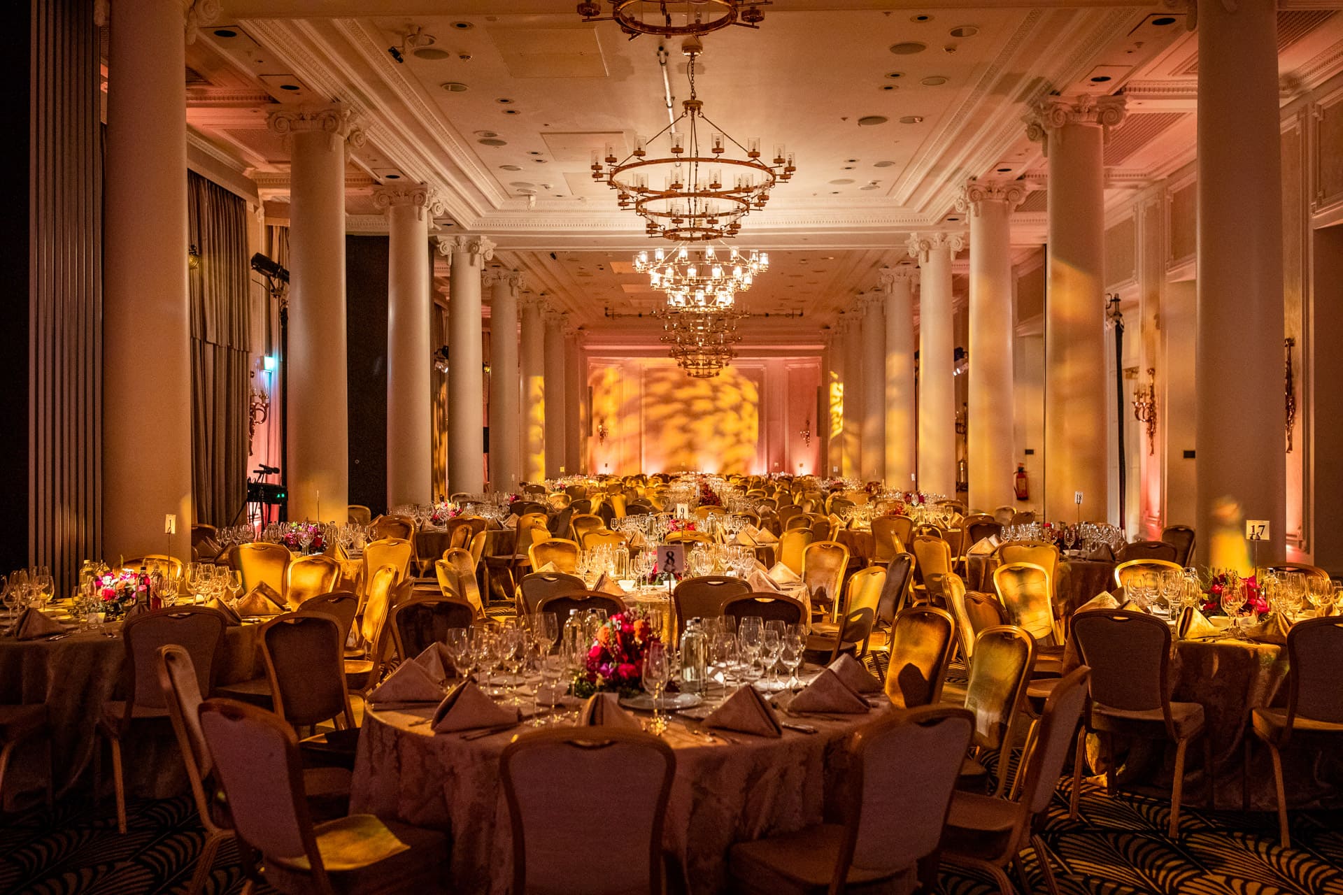 Waldorf Astoria wedding table setup