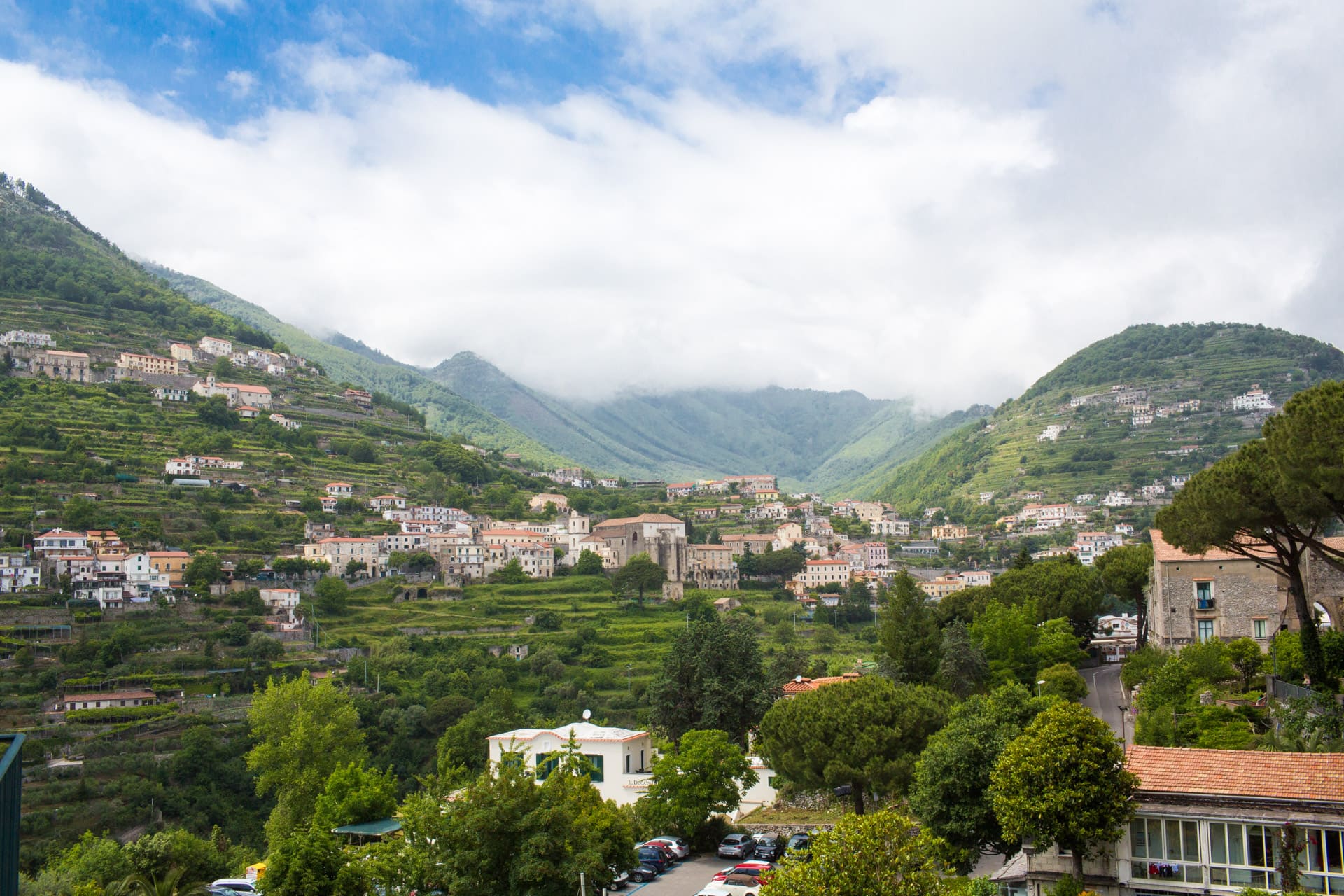 ravello scenery on a cloudy day