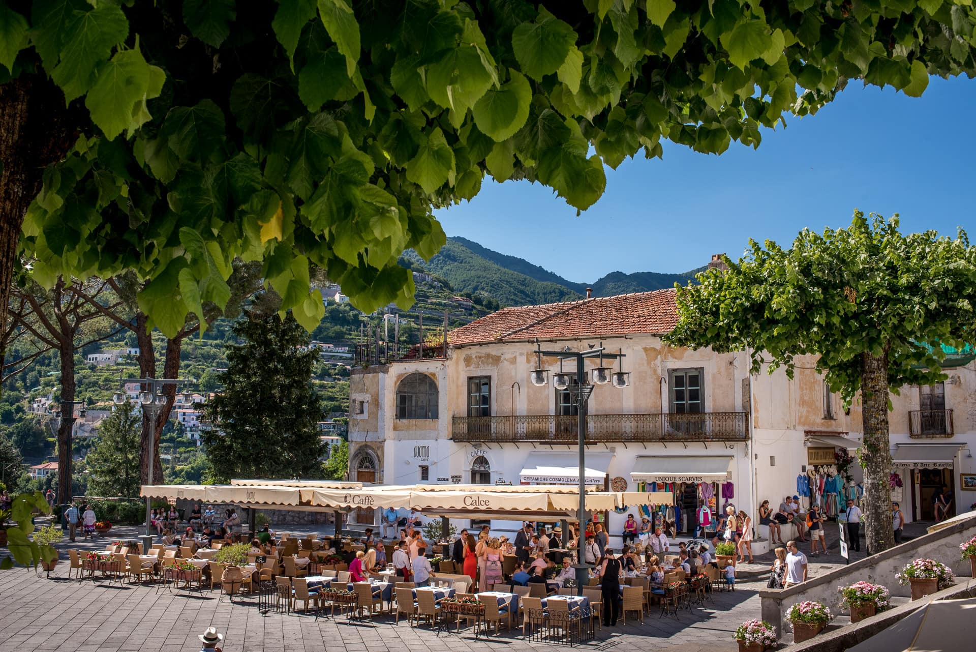 ravello square and cafes