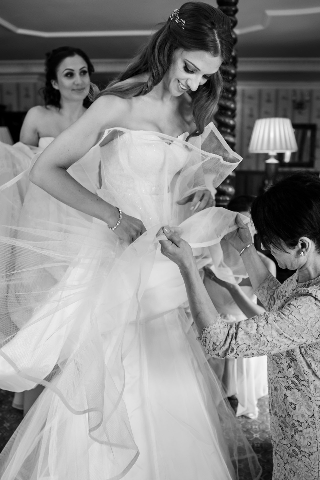 layering the wedding dress