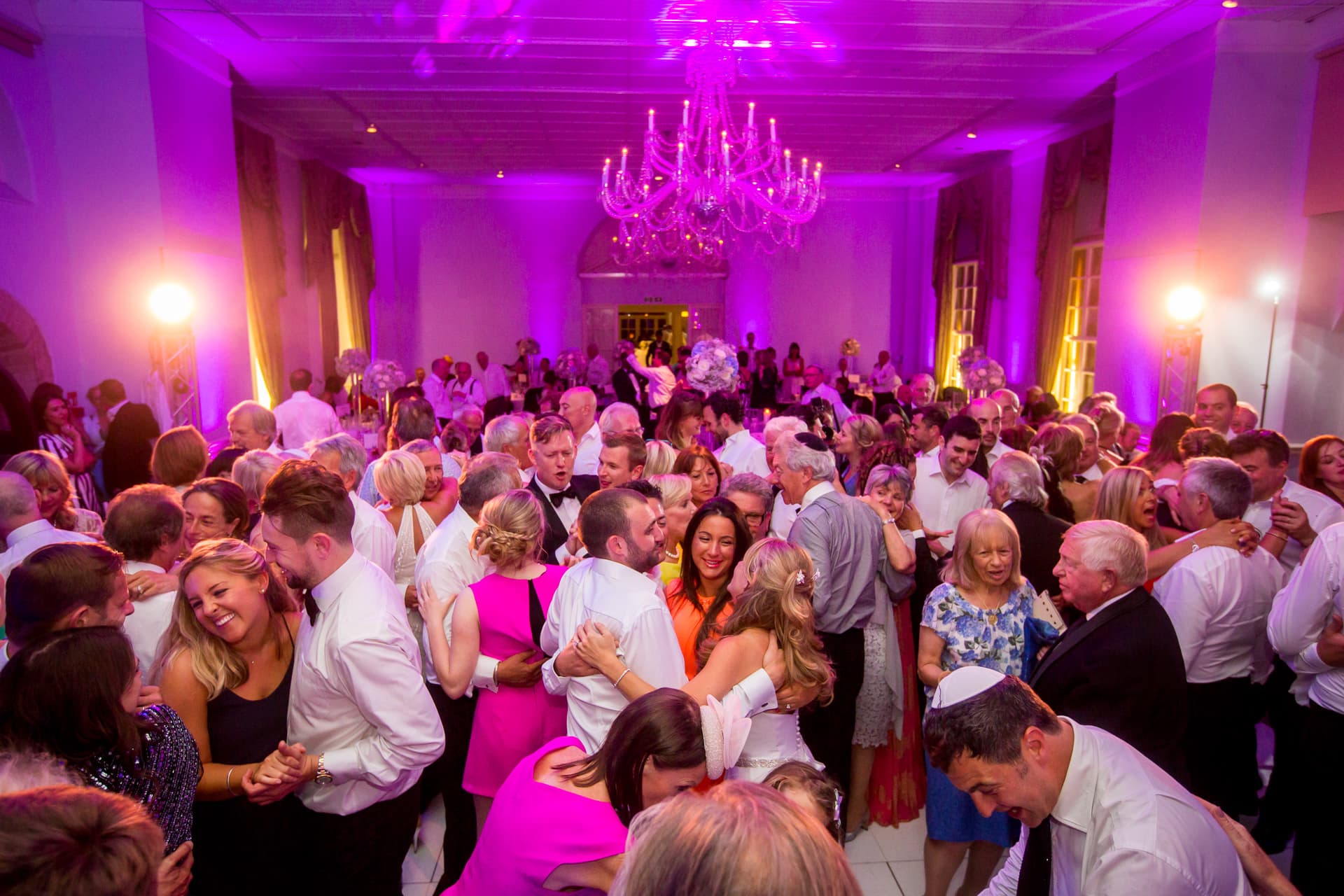 packed wedding dance floor