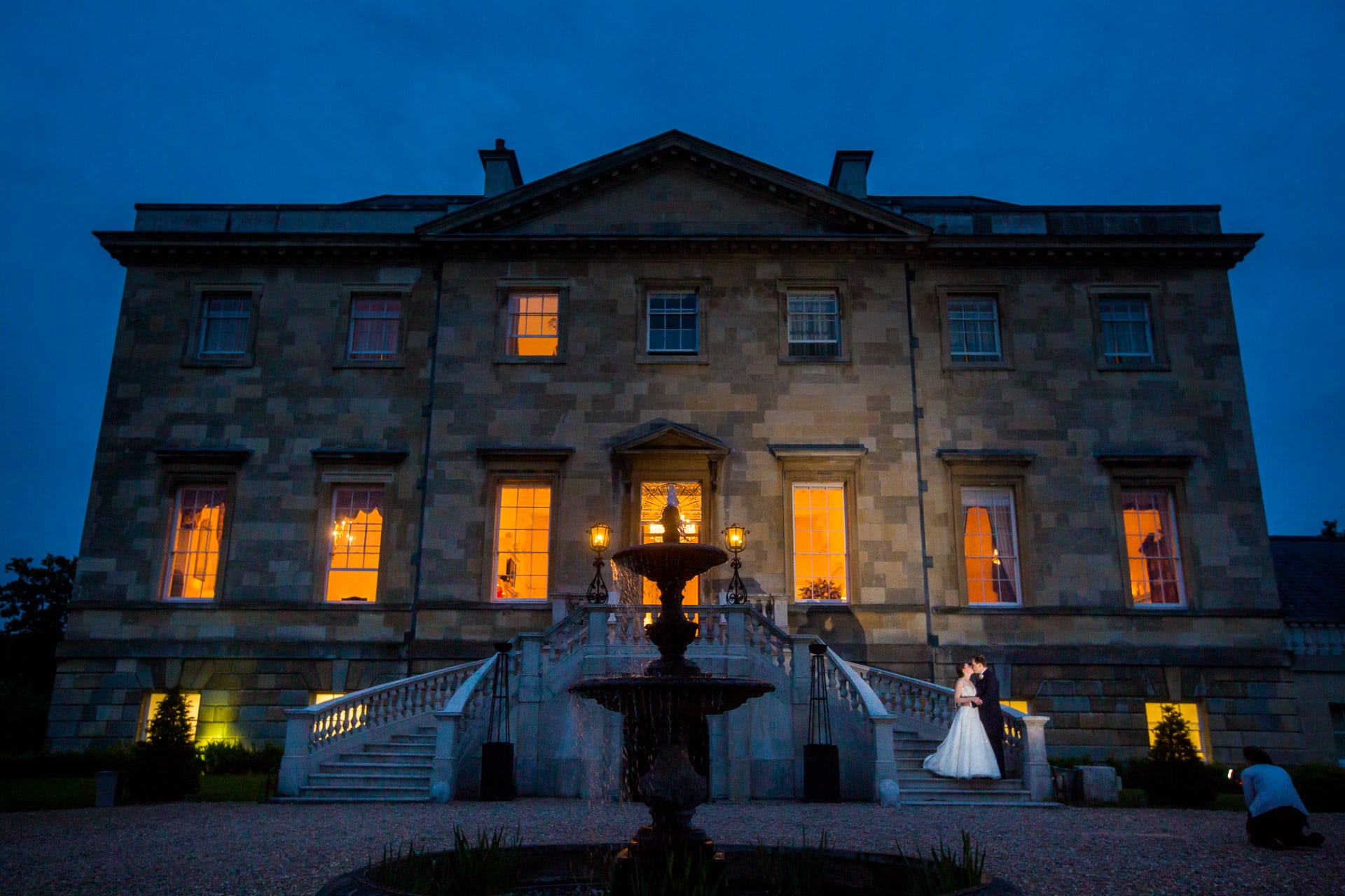 night time wedding at Botleys Mansion