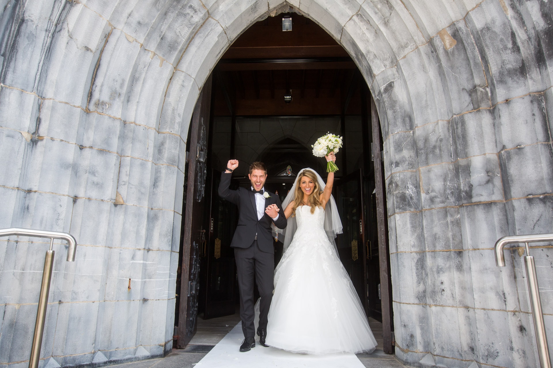 Bride and Groom leaving Killarney cathedral