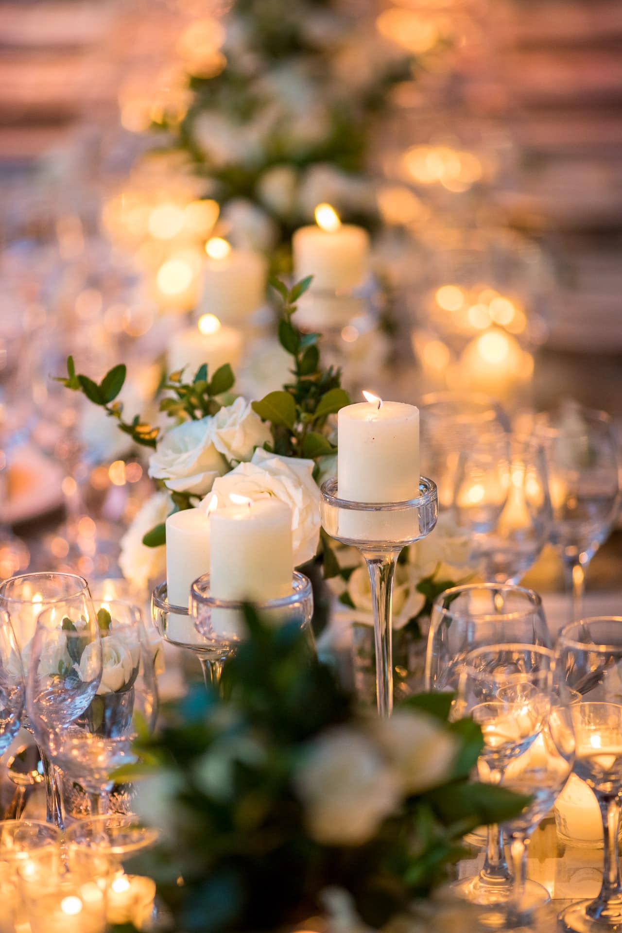 candle detail and tablescape