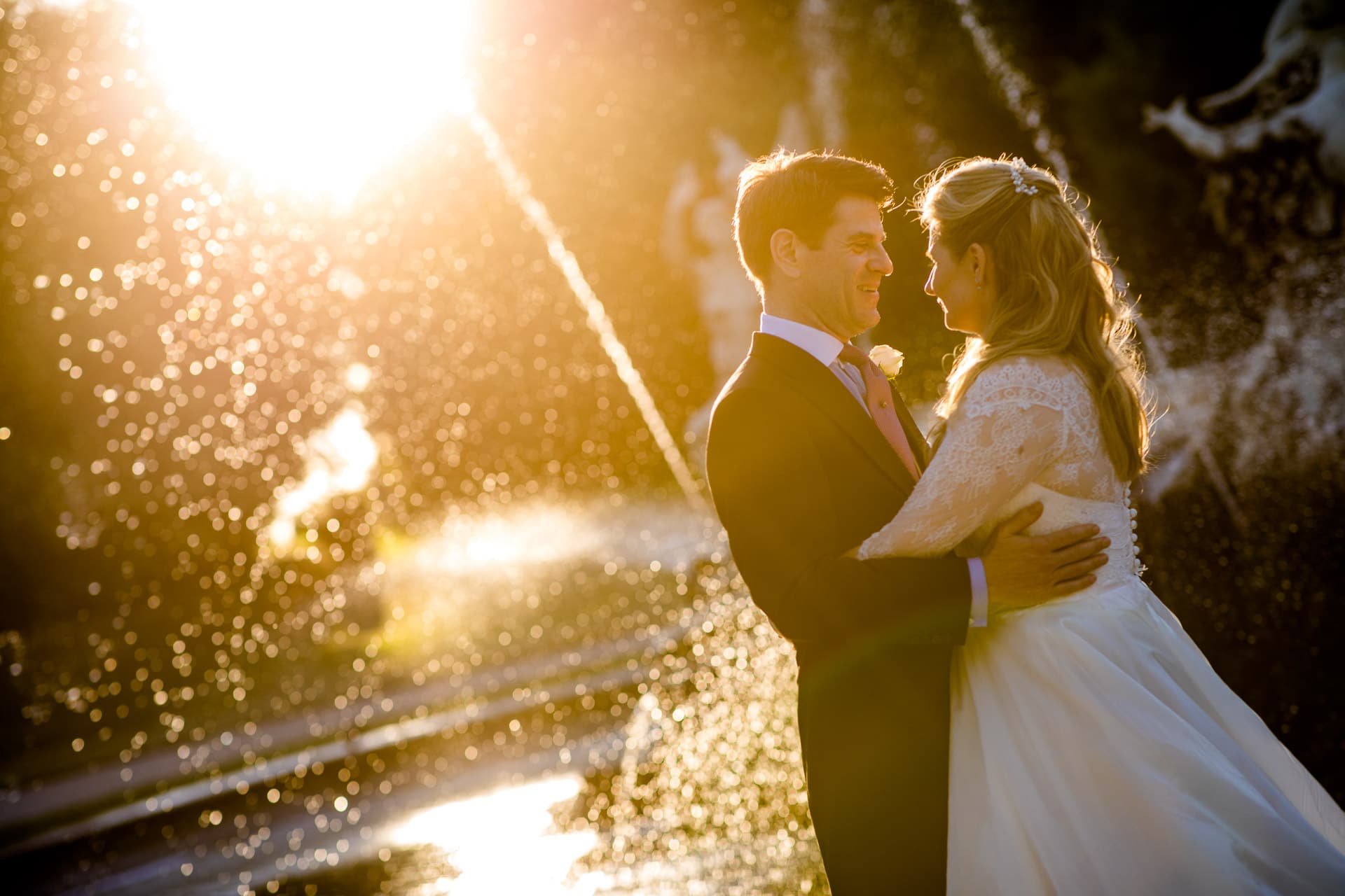 sunset wedding photo at Cliveden