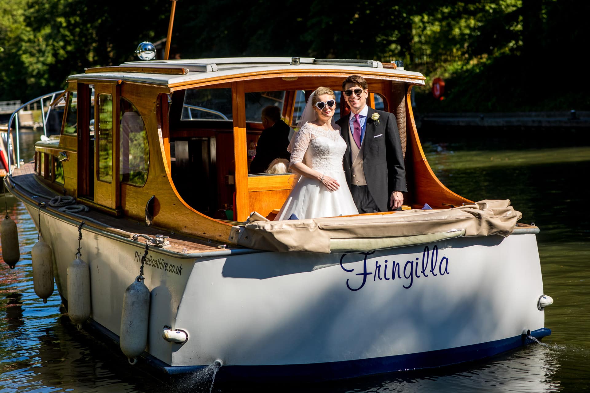 couple arriving by boat to Cliveden
