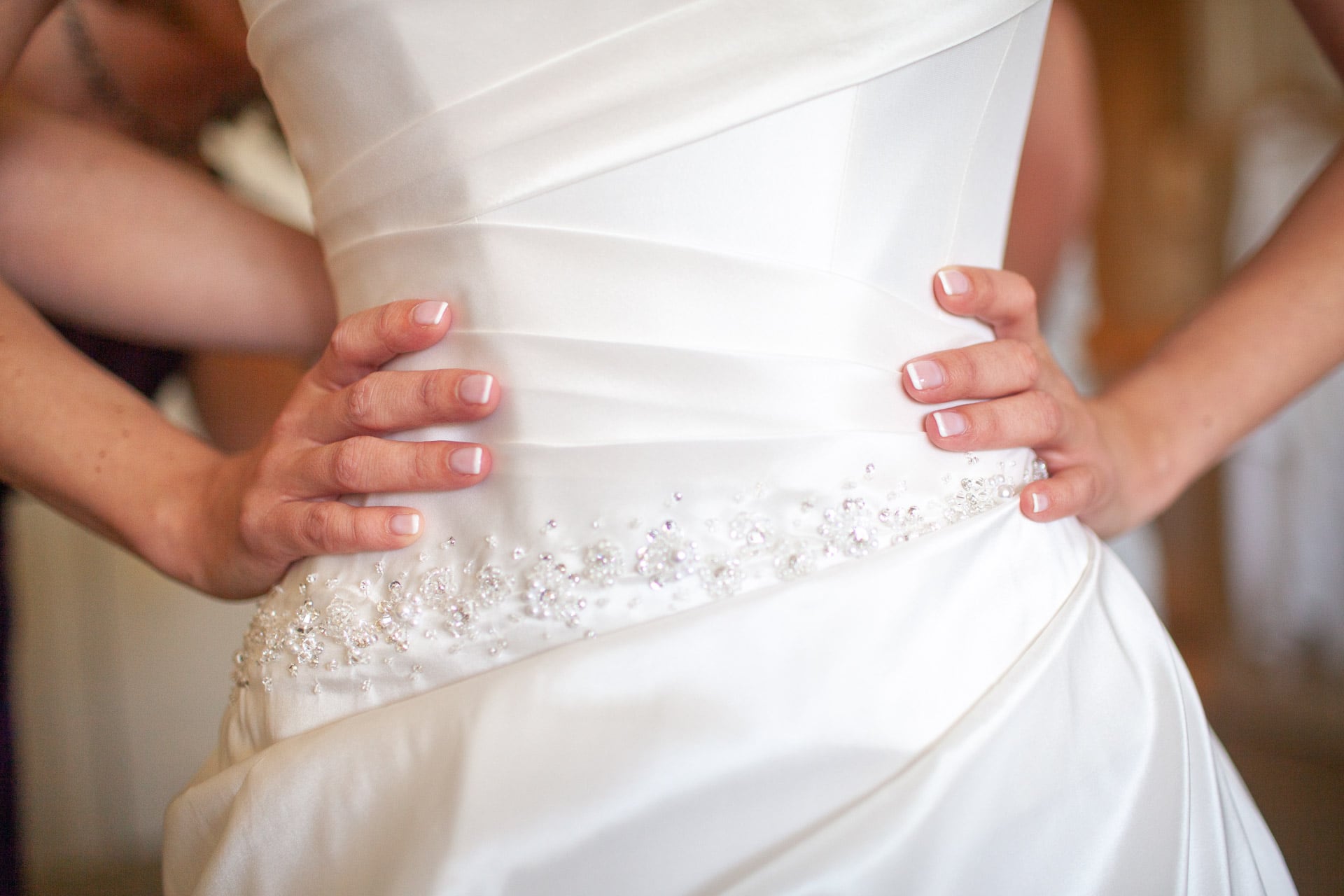 close up wedding dress detail