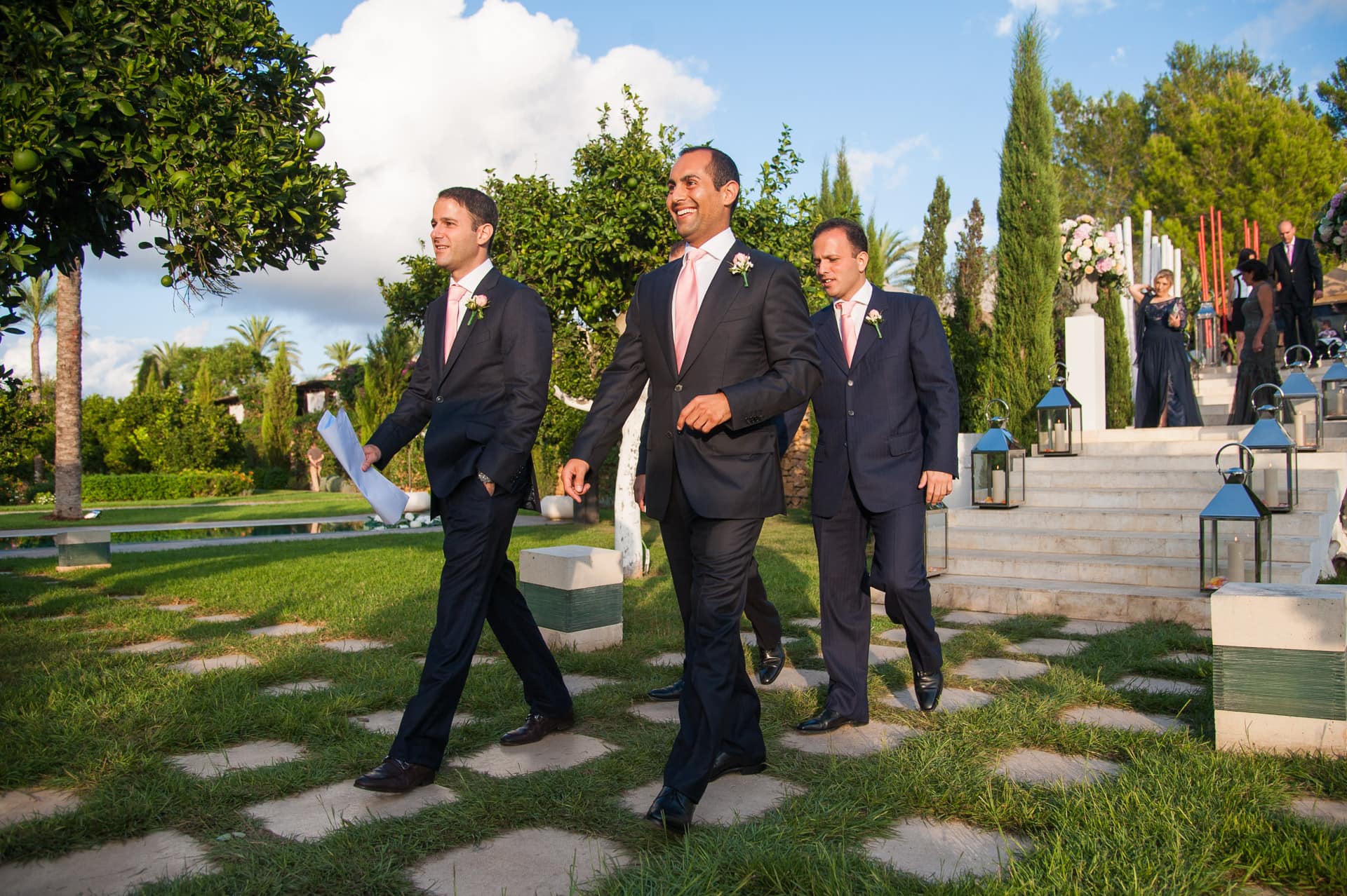 groom walks to ceremony