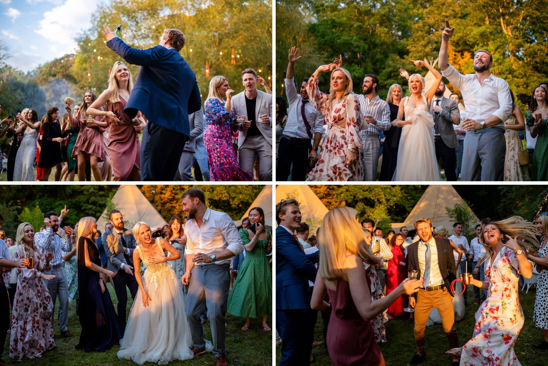 wedding guests going wild