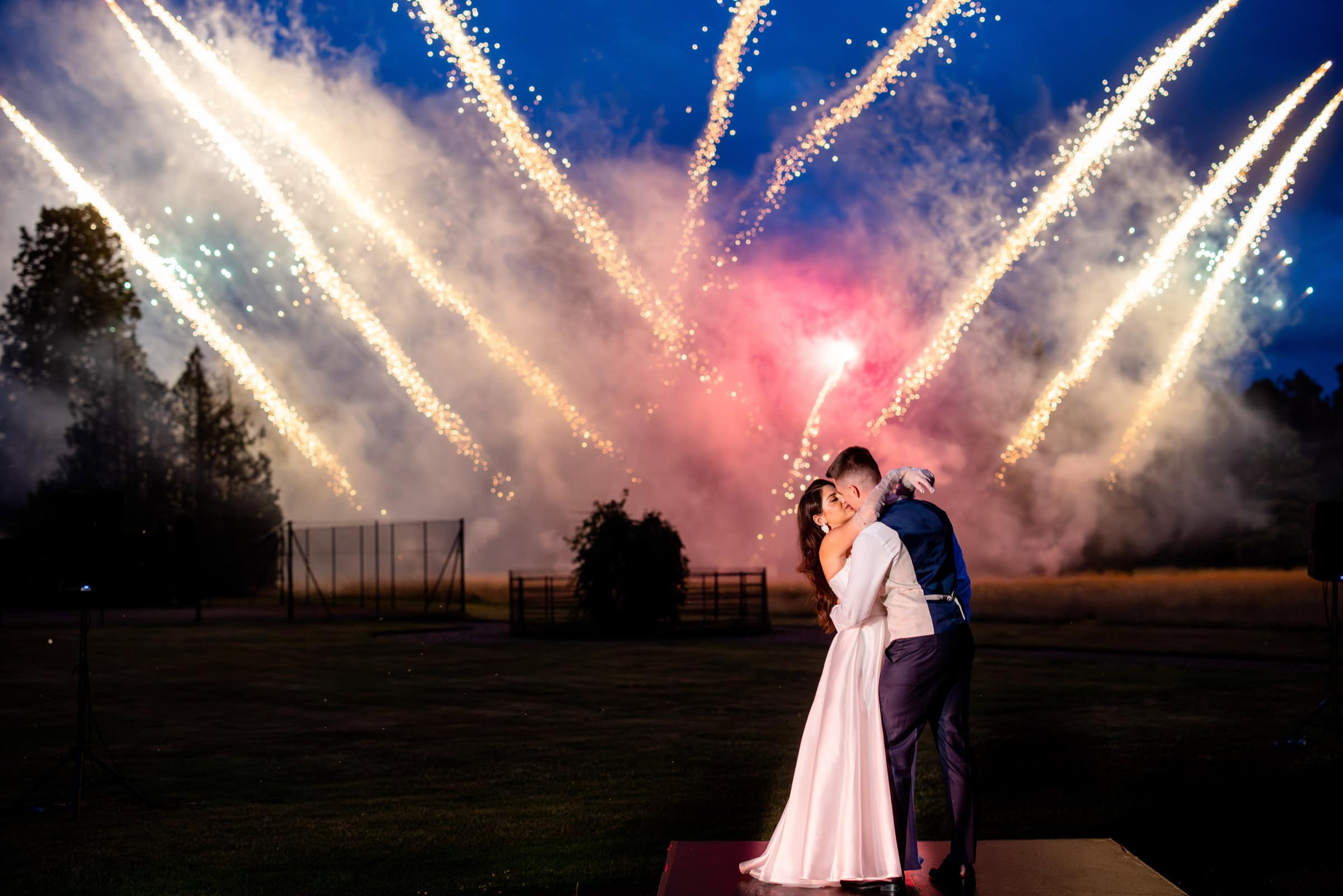 Fireworks wedding photo at Hedsor House