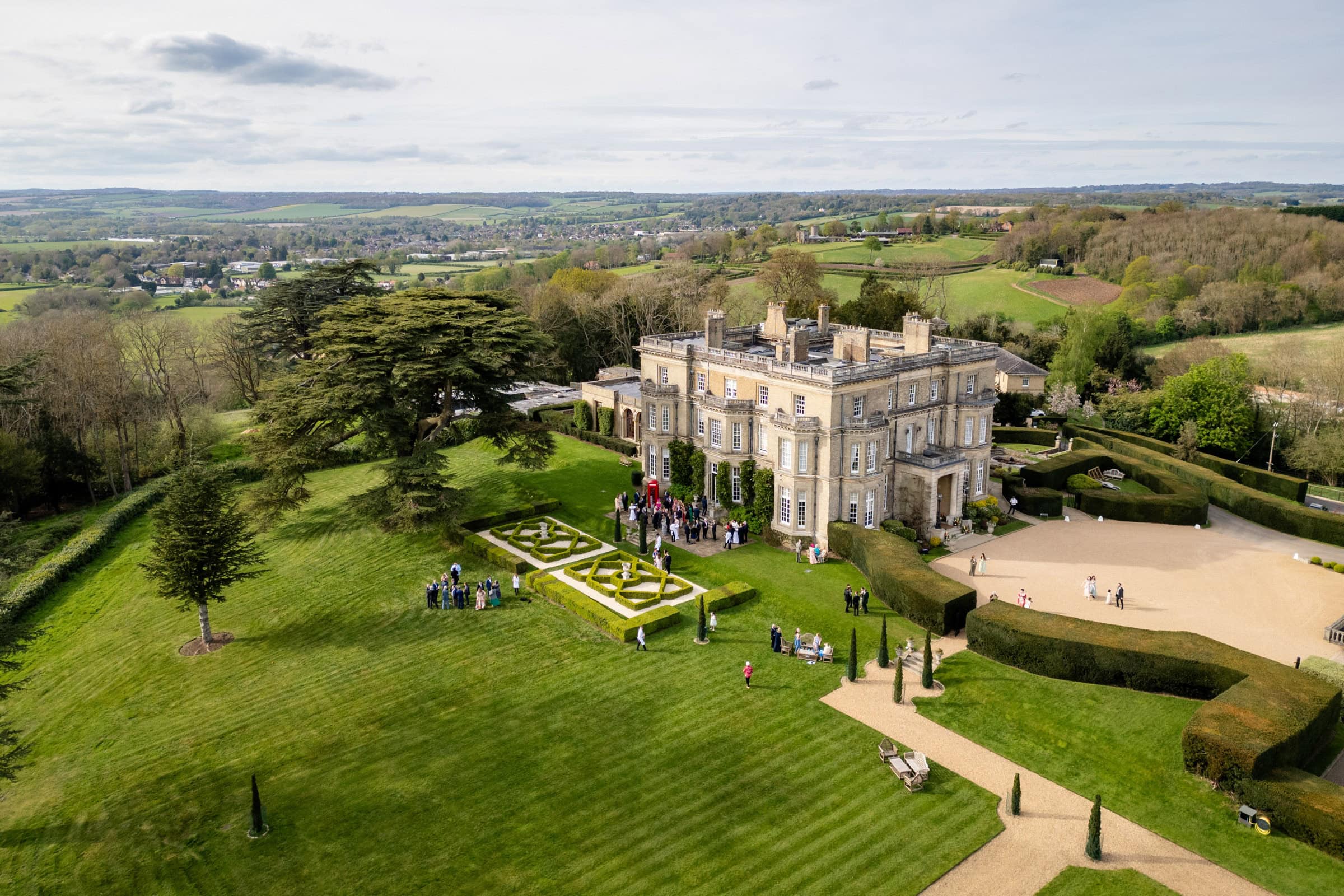 aerial drone photo of Hedsor House