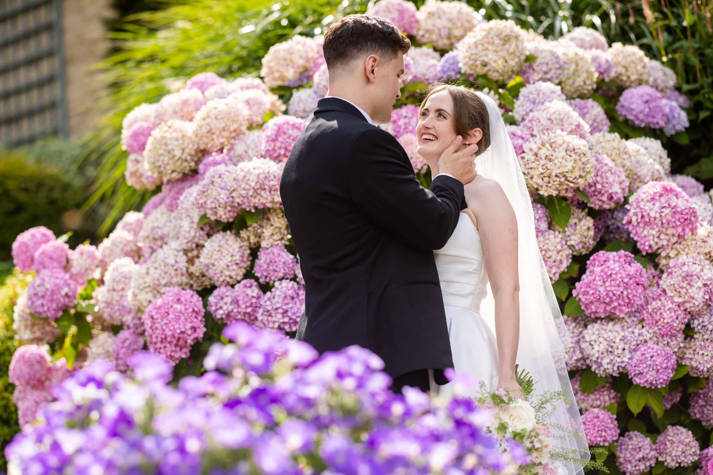 colourful flowers wedding photo