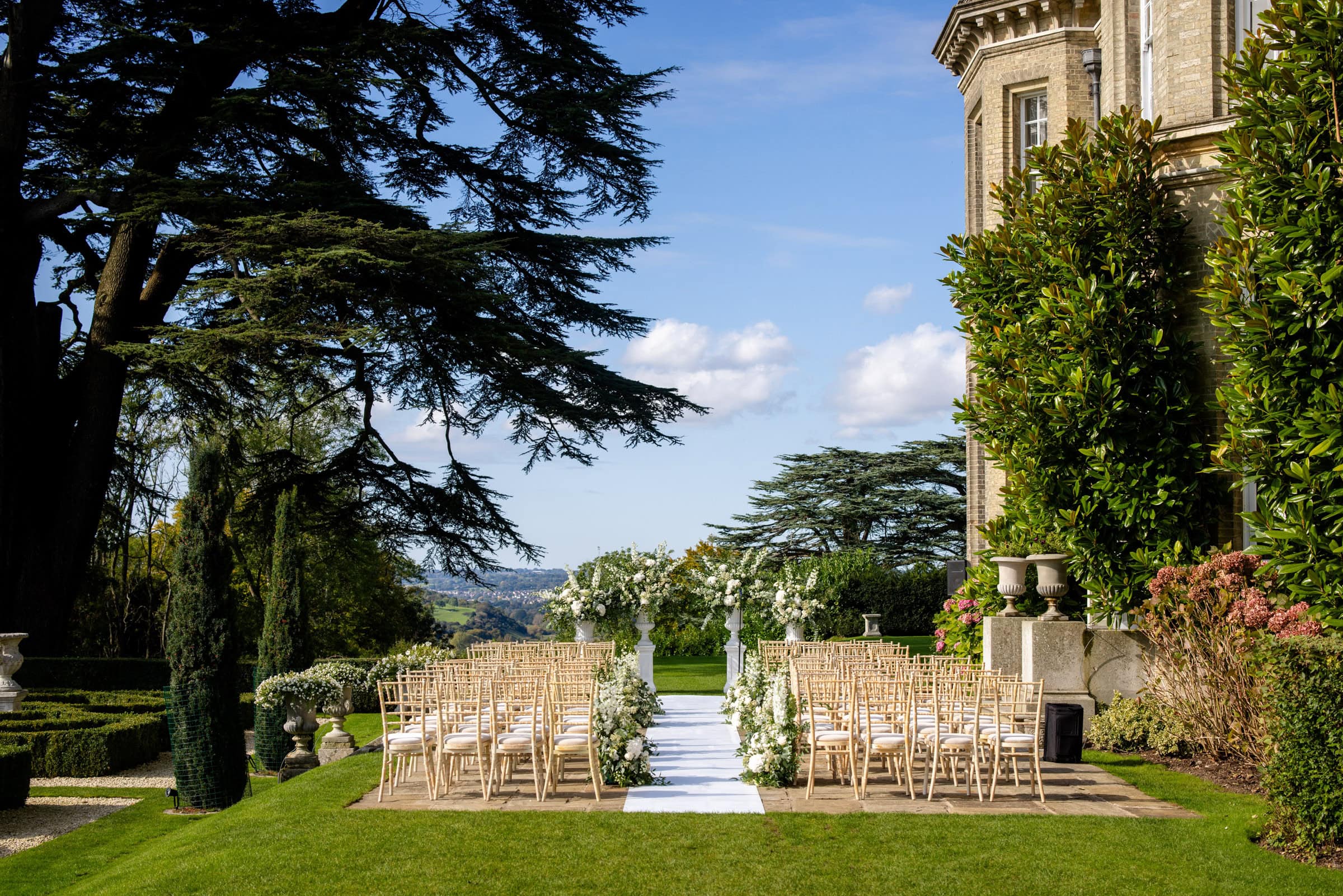outside ceremony setup at Hedsor House